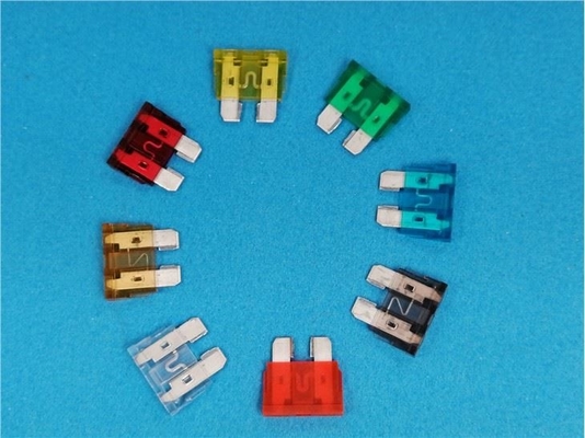 কপার টিন প্লেটিং PBT মিনি LED কার ব্লেড ফিউজ 1A-40A রেটেড কারেন্ট
